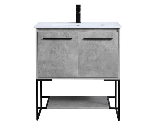 Elegant Bathroom Vanity - Concrete Gray, L 30" (VF42030CG)