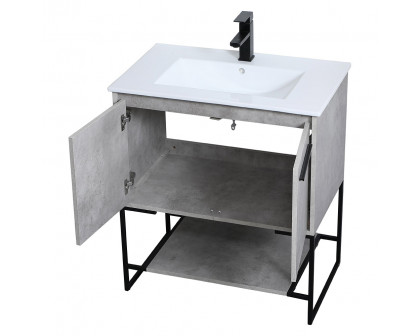 Elegant Bathroom Vanity - Concrete Gray, L 30" (VF42030CG)