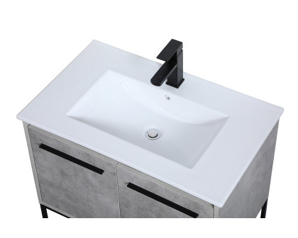 Elegant Bathroom Vanity - Concrete Gray, L 30" (VF42030CG)