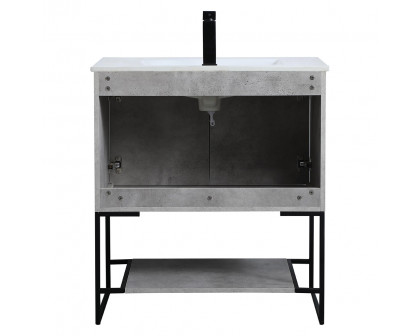 Elegant Bathroom Vanity - Concrete Gray, L 30" (VF42030CG)