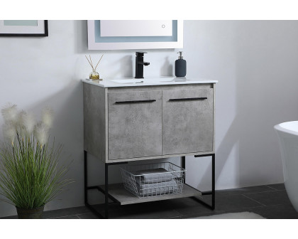 Elegant Bathroom Vanity - Concrete Gray, L 30" (VF42030CG)