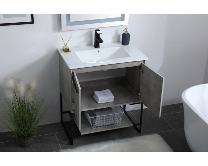 Elegant Bathroom Vanity - Concrete Gray, L 30" (VF42030CG)