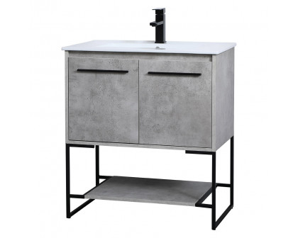 Elegant Bathroom Vanity - Concrete Gray, L 30" (VF42030CG)