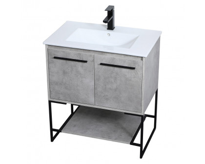 Elegant Bathroom Vanity - Concrete Gray, L 30" (VF42030CG)