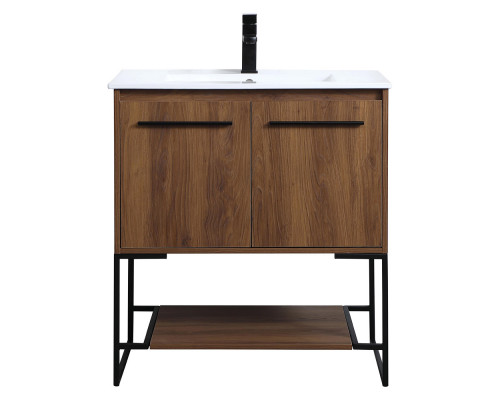 Elegant Bathroom Vanity - Walnut Brown, L 30" (VF42030WB)