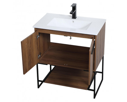 Elegant Bathroom Vanity - Walnut Brown, L 30" (VF42030WB)