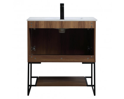 Elegant Bathroom Vanity - Walnut Brown, L 30" (VF42030WB)