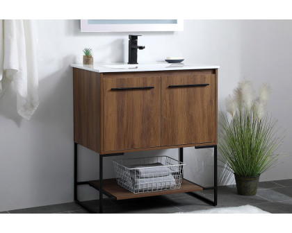 Elegant Bathroom Vanity - Walnut Brown, L 30" (VF42030WB)