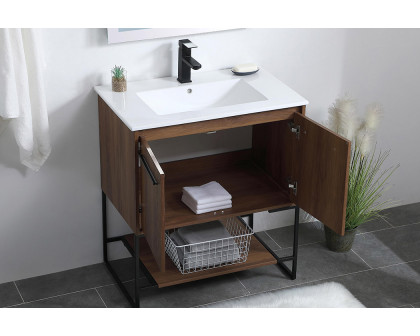 Elegant Bathroom Vanity - Walnut Brown, L 30" (VF42030WB)