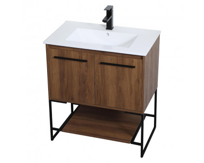 Elegant Bathroom Vanity - Walnut Brown, L 30" (VF42030WB)