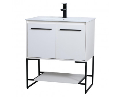 Elegant Bathroom Vanity - White, L 30" (VF42030WH)