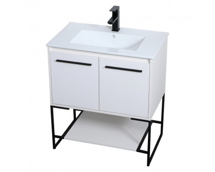 Elegant Bathroom Vanity - White, L 30" (VF42030WH)