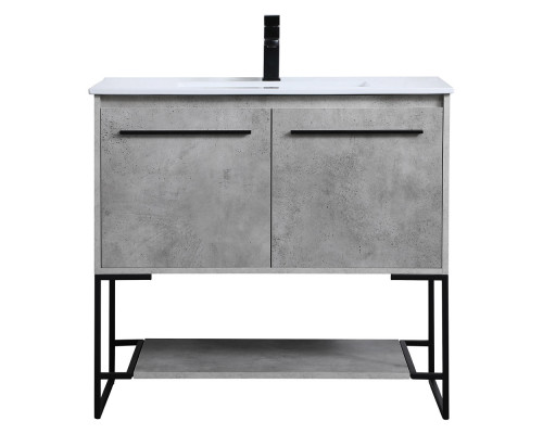 Elegant Bathroom Vanity - Concrete Gray, L 36" (VF42036CG)