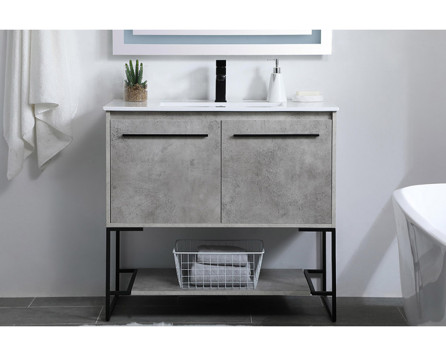 Elegant Bathroom Vanity - Concrete Gray, L 36" (VF42036CG)