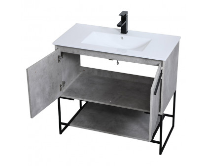 Elegant Bathroom Vanity - Concrete Gray, L 36" (VF42036CG)