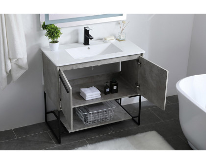 Elegant Bathroom Vanity - Concrete Gray, L 36" (VF42036CG)