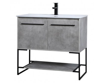 Elegant Bathroom Vanity - Concrete Gray, L 36" (VF42036CG)