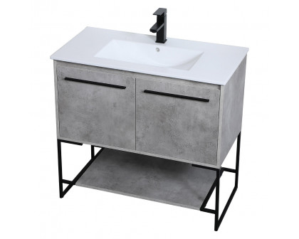 Elegant Bathroom Vanity - Concrete Gray, L 36" (VF42036CG)