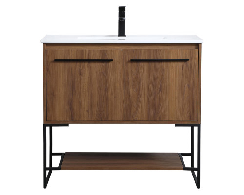 Elegant Bathroom Vanity - Walnut Brown, L 36" (VF42036WB)