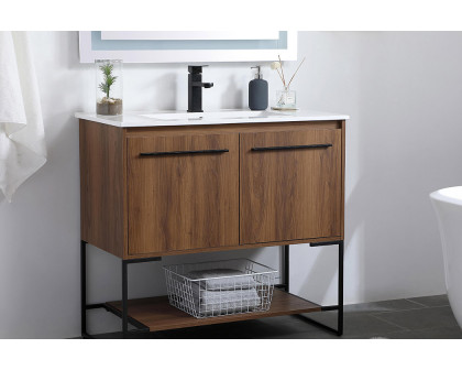 Elegant Bathroom Vanity - Walnut Brown, L 36" (VF42036WB)