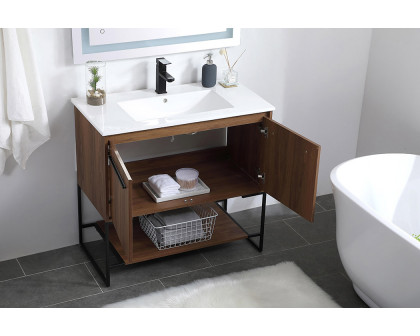 Elegant Bathroom Vanity - Walnut Brown, L 36" (VF42036WB)