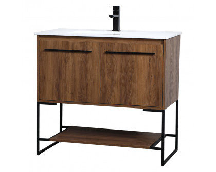 Elegant Bathroom Vanity - Walnut Brown, L 36" (VF42036WB)