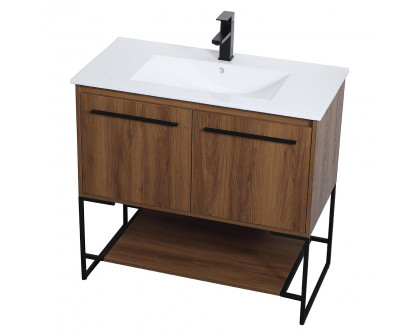 Elegant Bathroom Vanity - Walnut Brown, L 36" (VF42036WB)