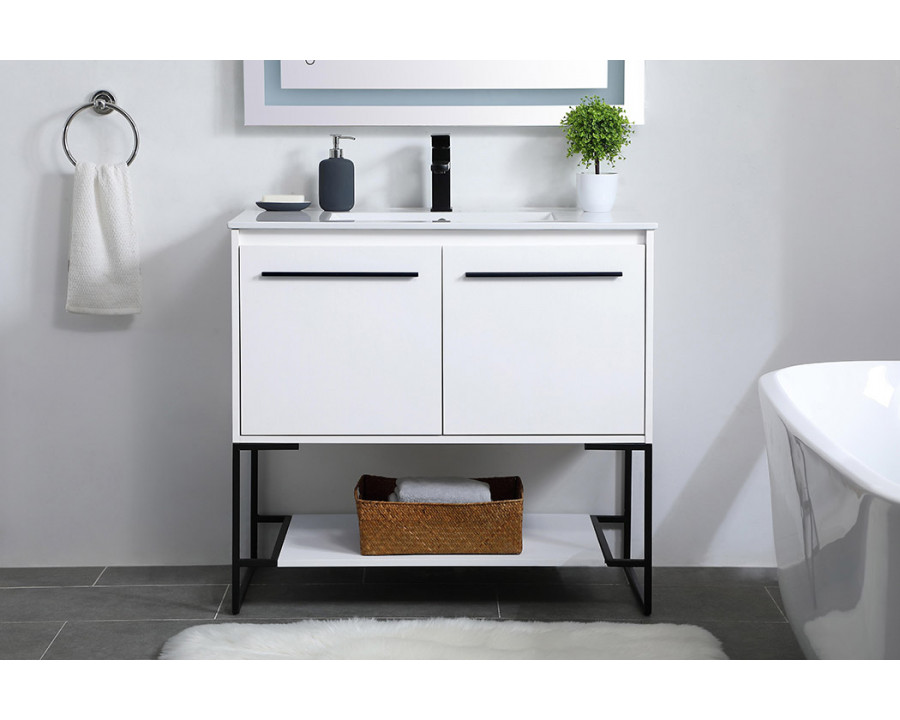 Elegant Bathroom Vanity - White, L 36" (VF42036WH)