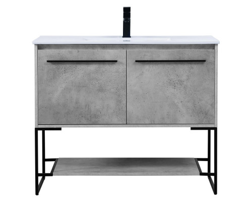 Elegant Bathroom Vanity - Concrete Gray, L 40" (VF42040CG)