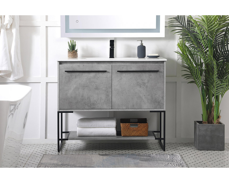 Elegant Bathroom Vanity - Concrete Gray, L 40" (VF42040CG)