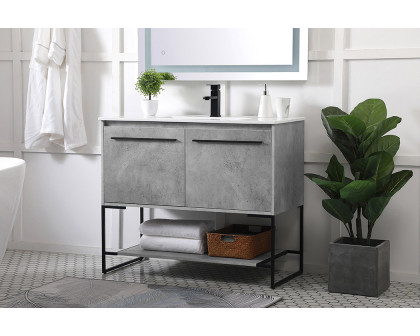 Elegant Bathroom Vanity - Concrete Gray, L 40" (VF42040CG)