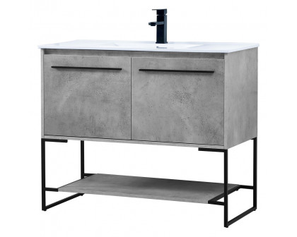 Elegant Bathroom Vanity - Concrete Gray, L 40" (VF42040CG)