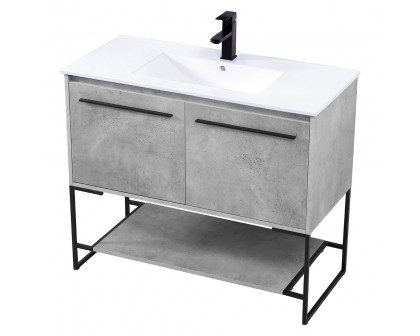 Elegant Bathroom Vanity - Concrete Gray, L 40" (VF42040CG)