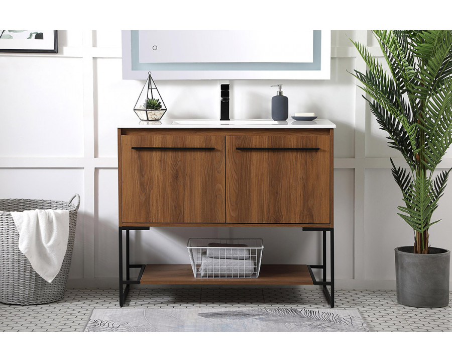 Elegant Bathroom Vanity - Walnut Brown, L 40" (VF42040WB)