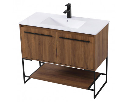 Elegant Bathroom Vanity - Walnut Brown, L 40" (VF42040WB)