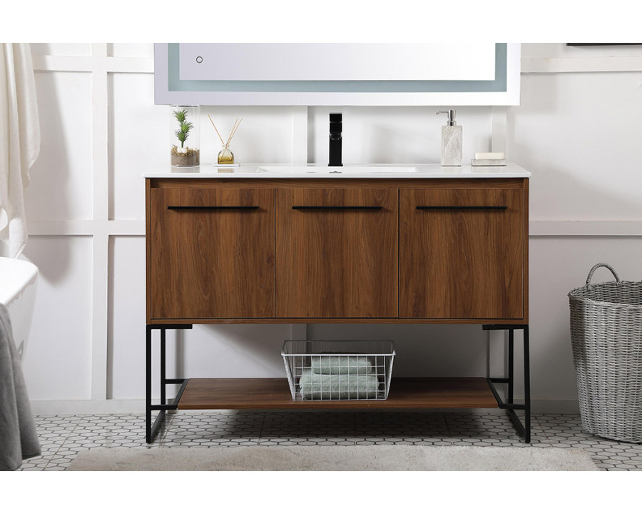 Elegant Bathroom Vanity - Walnut Brown (VF42048WB)