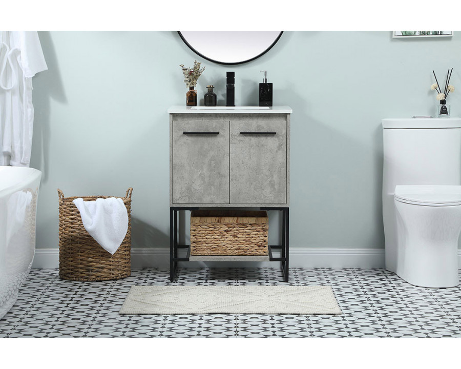 Elegant Bathroom Vanity - Concrete Gray (VF42524MCG)