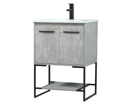 Elegant Bathroom Vanity - Concrete Gray (VF42524MCG)