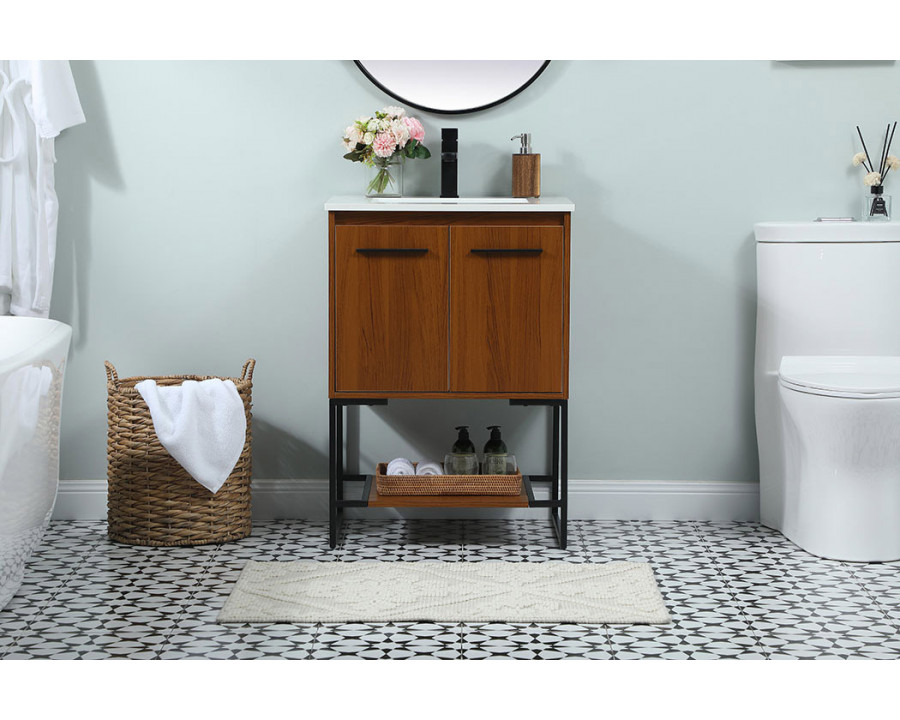 Elegant Bathroom Vanity - Teak (VF42524MTK)