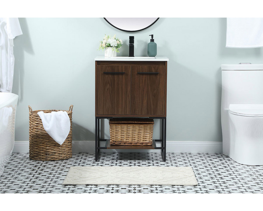 Elegant Bathroom Vanity - Walnut (VF42524MWT)