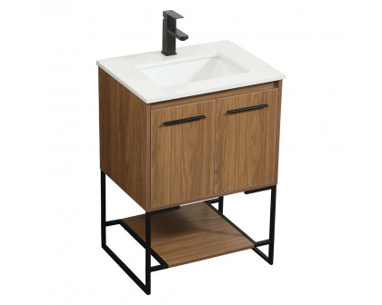 Elegant Bathroom Vanity - Walnut Brown (VF42524WB)