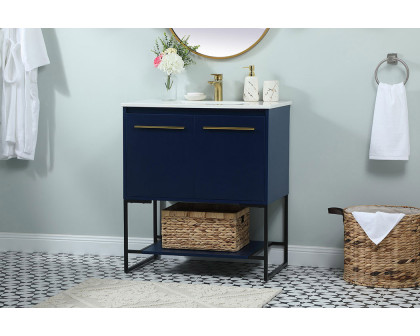 Elegant Bathroom Vanity - Blue (VF42530MBL)