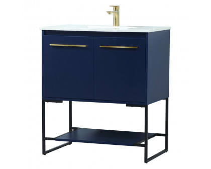 Elegant Bathroom Vanity - Blue (VF42530MBL)