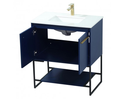 Elegant Bathroom Vanity - Blue (VF42530MBL)