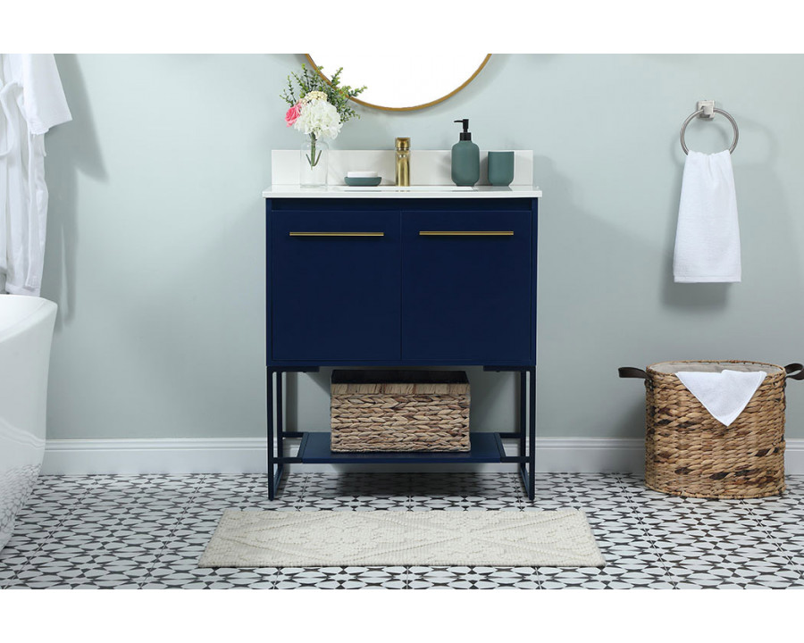 Elegant Bathroom Vanity - Blue (VF42530MBL-BS)