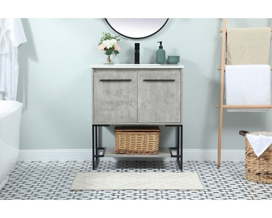 Elegant Bathroom Vanity - Concrete Gray (VF42530MCG)