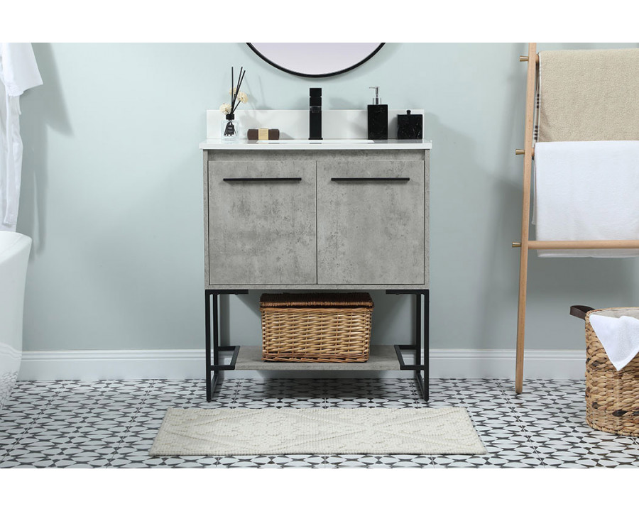 Elegant Bathroom Vanity - Concrete Gray (VF42530MCG-BS)