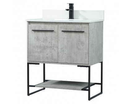 Elegant Bathroom Vanity - Concrete Gray (VF42530MCG-BS)