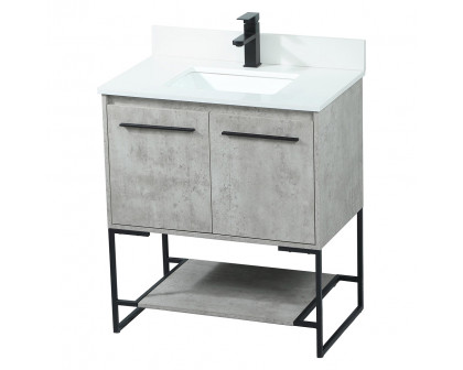 Elegant Bathroom Vanity - Concrete Gray (VF42530MCG-BS)