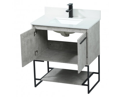 Elegant Bathroom Vanity - Concrete Gray (VF42530MCG-BS)